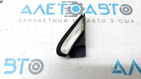 Left triangle wing molding for Subaru Forester 19-24 SK, black with chrome, broken fastener, peeled-off seal