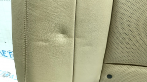 The back of the rear row of seats of the Hyundai Sonata 11-14 is beige leather, without headrests, dented, faded