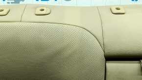 The back of the rear row of seats of the Hyundai Sonata 11-14 is beige leather, without headrests, dented, faded