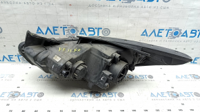 Front right headlight Hyundai Sonata 11-15 hybrid halogen, scratches, faded, crack in mount