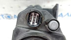 Front right headlight Hyundai Sonata 11-15 hybrid halogen, scratches, faded, crack in mount