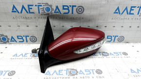 Left side mirror assembly Hyundai Sonata 11-15 7 pins, turn signal, heated, red RER, peeling paint
