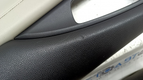 Door trim, front right, Honda Insight 19-22, black, gray leather insert, leather armrest, with trim and window lift control, dry-cleanable, backstrap