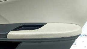 Door trim, front right, Honda Insight 19-22, black, gray leather insert, leather armrest, with trim and window lift control, dry-cleanable, backstrap