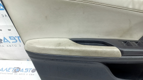 Front left door panel for Honda Insight 19-22, black, gray leather insert, leather armrest, with trim and window lift control, dry-cleanable, dents on leather