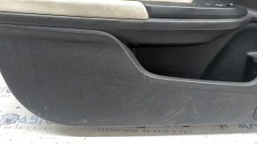 Front left door panel for Honda Insight 19-22, black, gray leather insert, leather armrest, with trim and window lift control, dry-cleanable, dents on leather