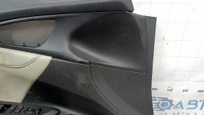Front left door panel for Honda Insight 19-22, black, gray leather insert, leather armrest, with trim and window lift control, dry-cleanable, dents on leather