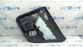 Door trim, rear left, Honda Insight 19-22, black, gray leather insert, leather armrest, dry-cleanable, scratches