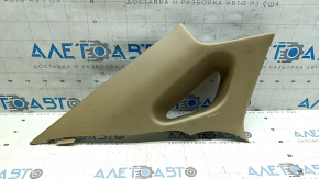Left rear pillar trim Hyundai Sonata 11-14 beige, tear, scratches, broken mount