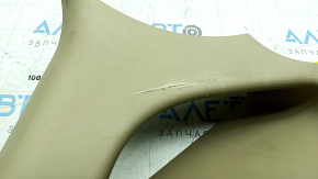 Left rear pillar trim Hyundai Sonata 11-14 beige, tear, scratches, broken mount