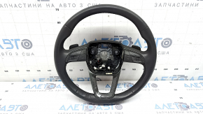 Bare steering wheel Audi Q8 19-26 black leather with heating, with buttons and paddles, without block, needs re-upholstery, melted buttons, covered in soot