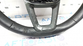Bare steering wheel Audi Q8 19-26 black leather with heating, with buttons and paddles, without block, needs re-upholstery, melted buttons, covered in soot