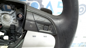 Bare steering wheel Audi Q8 19-26 black leather with heating, with buttons and paddles, without block, needs re-upholstery, melted buttons, covered in soot