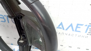 Bare steering wheel Audi Q8 19-26 black leather with heating, with buttons and paddles, without block, needs re-upholstery, melted buttons, covered in soot