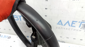 Bare steering wheel Audi Q8 19-26 black leather with heating, with buttons and paddles, without block, needs re-upholstery, melted buttons, covered in soot
