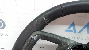 Bare steering wheel Audi Q8 19-26 black leather with heating, with buttons and paddles, without block, needs re-upholstery, melted buttons, covered in soot