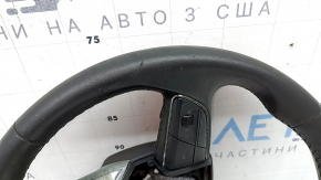 Bare steering wheel Audi Q8 19-26 black leather with heating, with buttons and paddles, without block, needs re-upholstery, melted buttons, covered in soot