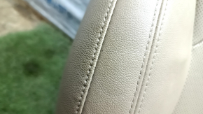 Passenger seat Hyundai Sonata 11-15 with airbag, mechanical, beige leather with perforation, heated, cracked leather, punctured leather, scratches