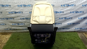 Passenger seat Hyundai Sonata 11-15 with airbag, mechanical, beige leather with perforation, heated, cracked leather, punctured leather, scratches