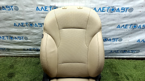 Passenger seat Hyundai Sonata 11-15 with airbag, mechanical, beige leather with perforation, heated, cracked leather, punctured leather, scratches