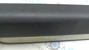 Front left door sill trim Hyundai Sonata 11-15 brown, with chrome trim, scratches, rust