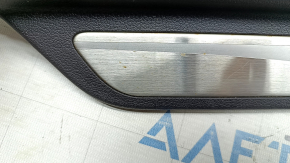Front left door sill trim Hyundai Sonata 11-15 brown, with chrome trim, scratches, rust