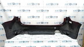 The rear bumper is bare, Subaru Forester 19-24 SK, red, pressed, cracks, scratches, broken fasteners