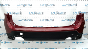 The rear bumper is bare, Subaru Forester 19-24 SK, red, pressed, cracks, scratches, broken fasteners