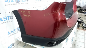 The rear bumper is bare, Subaru Forester 19-24 SK, red, pressed, cracks, scratches, broken fasteners
