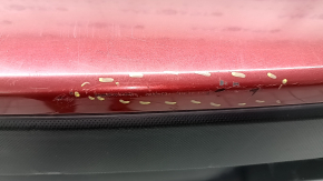 The rear bumper is bare, Subaru Forester 19-24 SK, red, pressed, cracks, scratches, broken fasteners