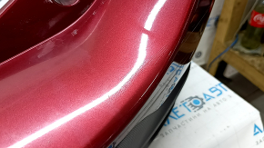 The rear bumper is bare, Subaru Forester 19-24 SK, red, pressed, cracks, scratches, broken fasteners