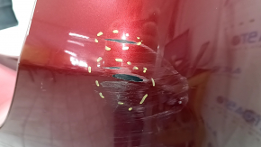 The rear bumper is bare, Subaru Forester 19-24 SK, red, pressed, cracks, scratches, broken fasteners