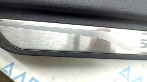 Front right door sill trim Hyundai Sonata 11-15 brown, with chrome trim, scratches