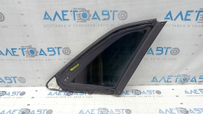 Rear left window, blind glass, Audi Q8 21-26, tinted with chrome molding, bent chrome, dented
