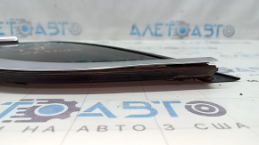 Rear left window, blind glass, Audi Q8 21-26, tinted with chrome molding, bent chrome, dented