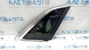 Rear right window, blind glass, Audi Q8 21-26, tinted with chrome molding, bent chrome
