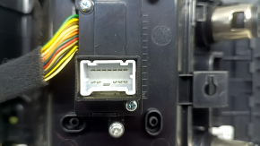 Center console trim with cup holder Hyundai Sonata 11-15 black, with cigarette lighters, without USB, scratches