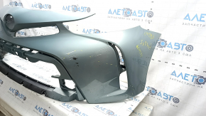 Front bumper bare Toyota Prius V 15-17 rest, green, scratches, in glue, cracked, chips