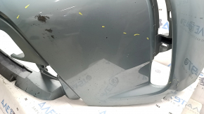 Front bumper bare Toyota Prius V 15-17 rest, green, scratches, in glue, cracked, chips