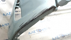 Front bumper bare Toyota Prius V 15-17 rest, green, scratches, in glue, cracked, chips