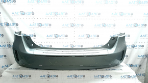 Bare rear bumper Toyota Prius V 15-17 under the lip, green, scratches, chips, cracked fasteners, cracks, tear