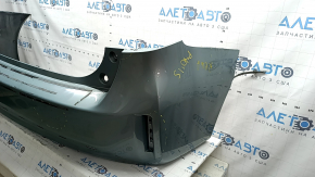 Bare rear bumper Toyota Prius V 15-17 under the lip, green, scratches, chips, cracked fasteners, cracks, tear