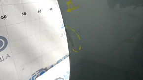 Bare rear bumper Toyota Prius V 15-17 under the lip, green, scratches, chips, cracked fasteners, cracks, tear