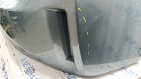 Bare rear bumper Toyota Prius V 15-17 under the lip, green, scratches, chips, cracked fasteners, cracks, tear