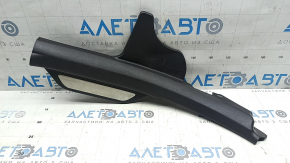Rear left door sill trim Hyundai Sonata 11-15 brown, with chrome trim, scratches, worn
