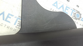 Rear left door sill trim Hyundai Sonata 11-15 brown, with chrome trim, scratches, worn