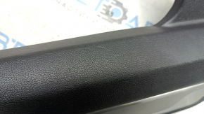 Rear left door sill trim Hyundai Sonata 11-15 brown, with chrome trim, scratches, worn