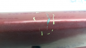 Left threshold Hyundai Sonata 11-15 hybrid red RER, with mudguard, tears, dented, scratches, cracked fastening