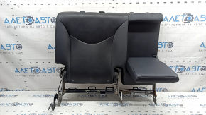 The back of the rear row of seats, 2nd row, right, complete, Toyota Prius V 15-17, black leather, with an upper frame, rear trim and armrest, scratches on the trim