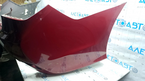 Rear bare bumper Hyundai Sonata 11-15 hybrid, red RER, punctured, dented, scratches, tear